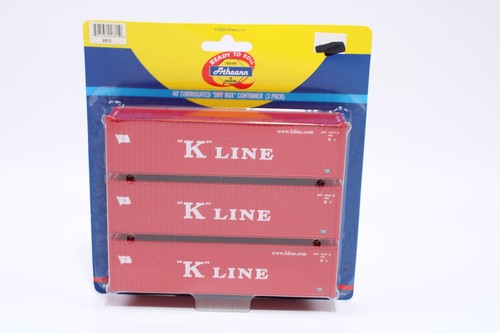 Contenedor de caja seca corrugada Athearn 2815 escala HO 40' paquete de 3 línea K | Condition: New
