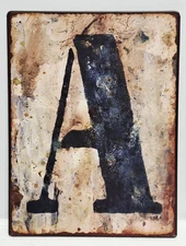 Rustic Farmhouse Style Hanging Letter A Wall Hanging Metal Sign 9.5”x7"
