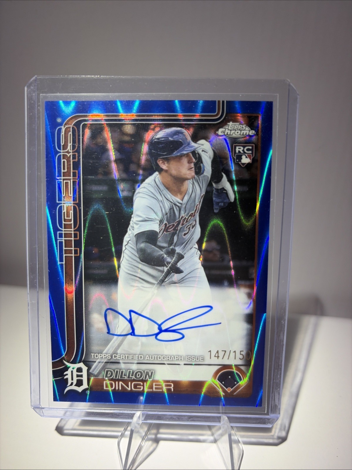 2025 Topps Chrome-Rookie Autographs Dillon Dingler #RA-DD Blue Refractor /150