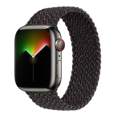 Geflochtenes Solo Loop für das Apple Watch | 44/45/46/49 mm - Größe 5 - Black Un