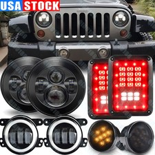 Dot 7inch Led Headlights Tail Lights Fog Turn Lamps Combo For Jeep Wrangler Jk