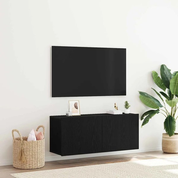 Tv-Schrankset 100 X 30 X 41 Cm Schwarz Eichen-Optik-image