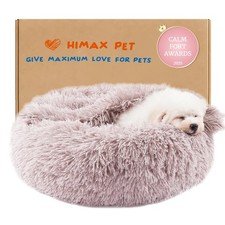 Himax Dog Beds for Small Dogs, Donut Dogs Beds with Blanket Attached, Calming...