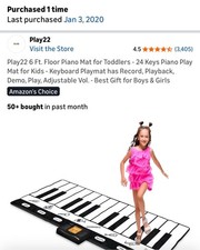 Play22 6 Ft. Floor Piano Mat for Toddlers - 24 Keys Piano Play Mat for Kids