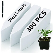 300 Pack Plant Labels, 4 Inch Potted Plant Name Tags Plastic, White