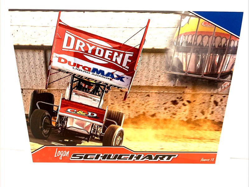 2022 SHARK RACING LOGAN SCHUCHART #1S WOO 410 SPRINT CAR DIRT POSTCARD VERSION 2