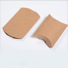 Durable Pillow Shape Candy Boxes Kraft Paper Brown for Party Candy Favors