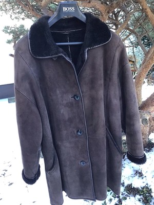 Damen Lammfelljacke Gr. 44 46 Dunkelbraun  FRIITALA   Made In Finnland