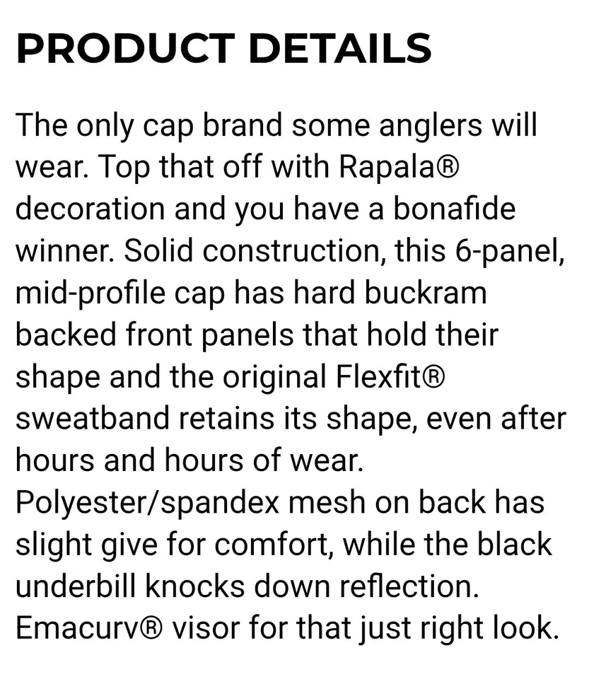 Rapala Flex Fit Embroidered Baseball Cap/Hat - Image 3 of 4