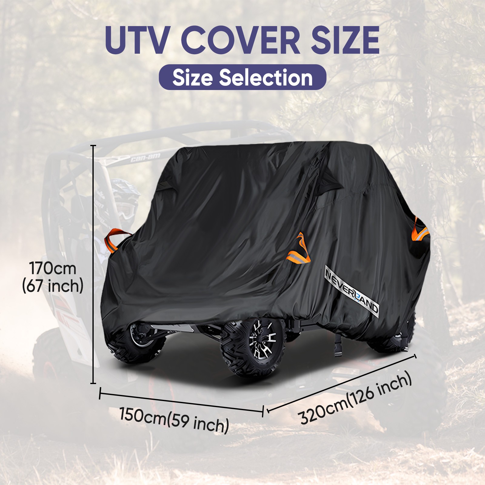NEVERLAND Heavy Duty Utility Vehicle Waterproof Cover Sun Storage UV Protection