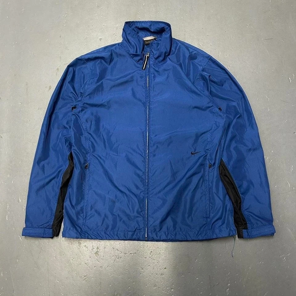 Vintage Y2K Nike grey tag essential blue light weight zip up windbreaker jacket