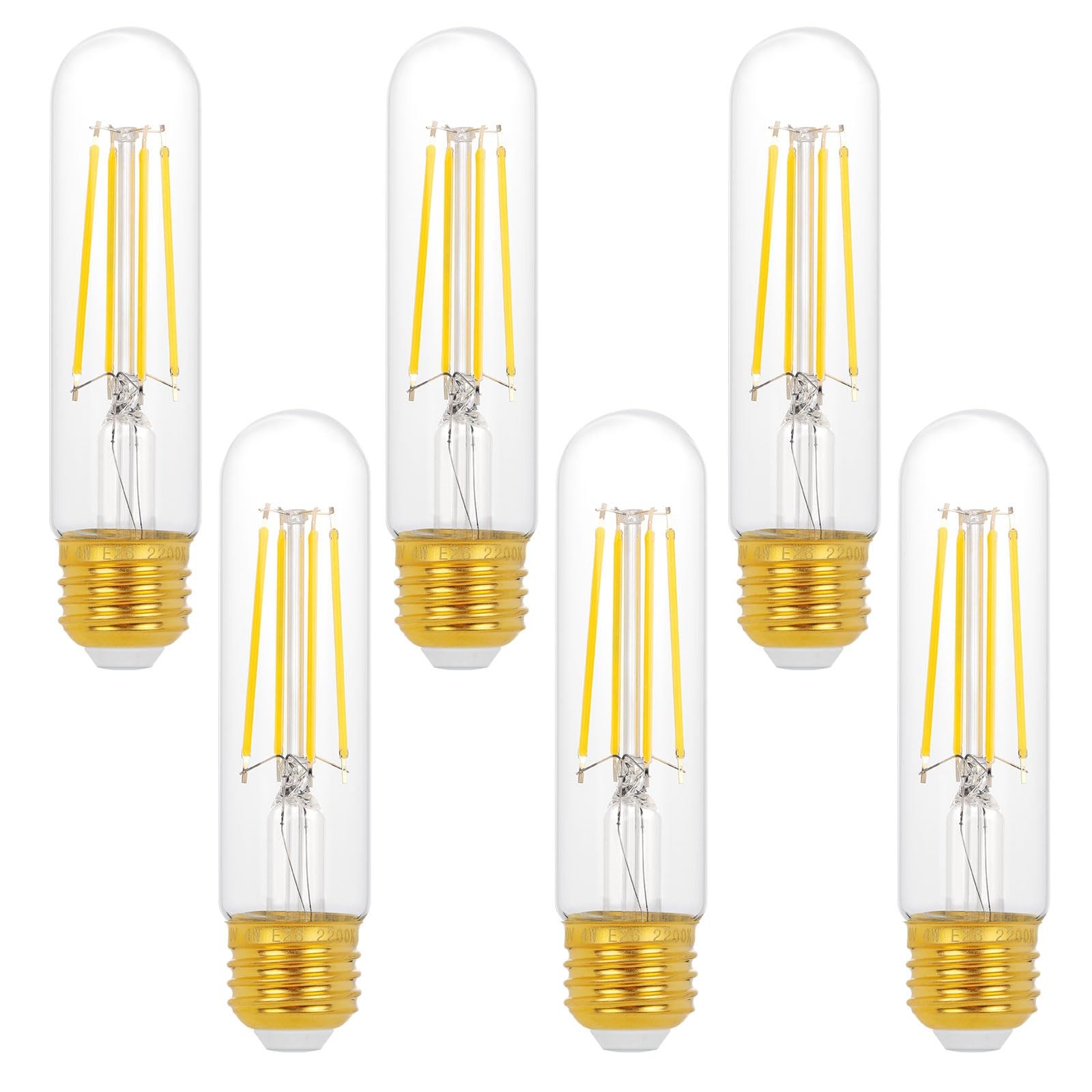 Decoaui E26 T10 LED Light Bulbs, 5 Inch Vintage Tubular Thin Edison Bulbs, 4000K