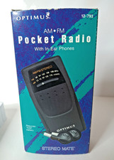 Optimus 12-793 AM/FM Pocket Radio RadioShack Vintage Portable Tested Works