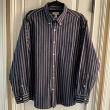 St. John  s Bay Mens Navy Long Sleeve Iron-Free Button Down Dress Shirt Large