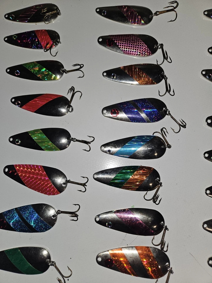 Lote de 33 cucharas de pesca plateadas de 2 5/8 pulgadas Foto 4 de 4