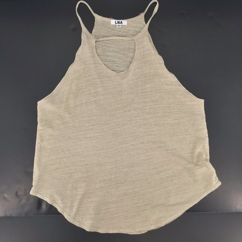LNA Women's Beige Tan Cutout Lightweight Sleeveless Tank Top Size Medium