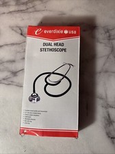 New Everdixie USA First Aid Dual Head Stethoscope Black