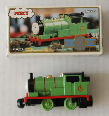 THOMAS THE TANK ENGINE TOYS  ''PERCY''  ERTL 1993 GOLD RAIL