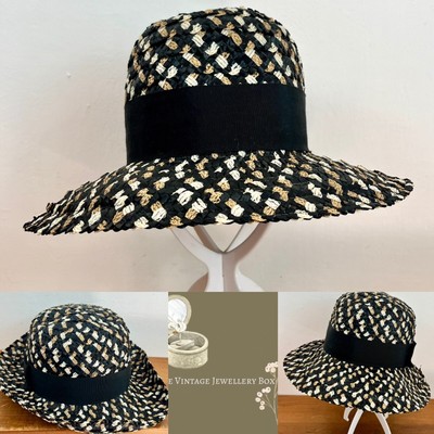 Stylish Hat Collection in Black, Brown, and Beige Black Beige Gold Haute Couture Designer Hat Women, Wedding  main image 3