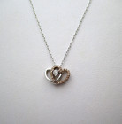 Kay's 10K White & Rose Gold 26 Diamond Double Heart Pendant Necklace 18" Box — photo 2