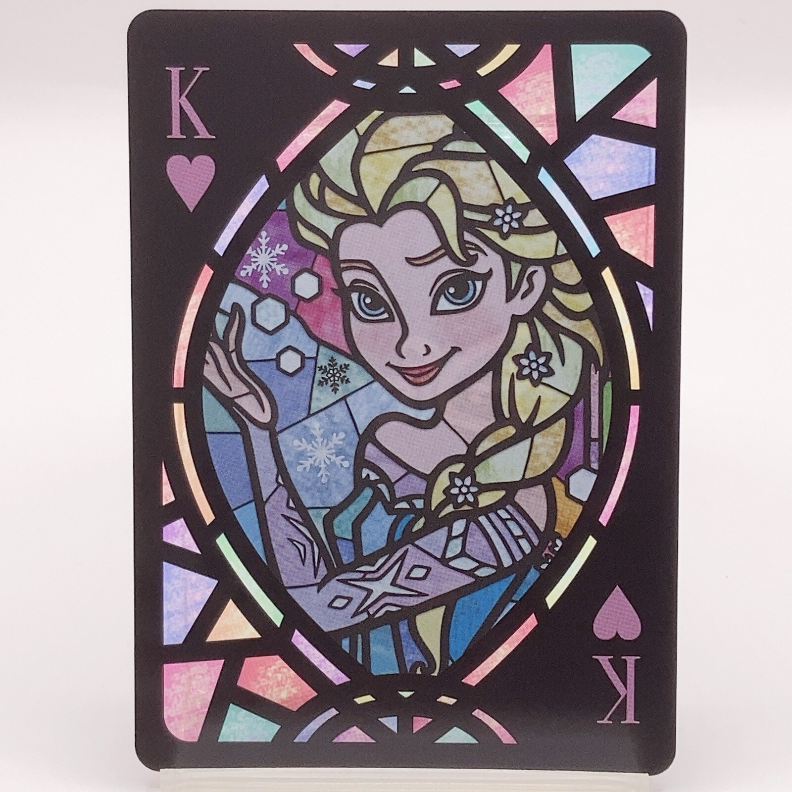 Tarjetas de juego de cartas de vitral de Elsa Disney Tenyo corazón japonés K ...