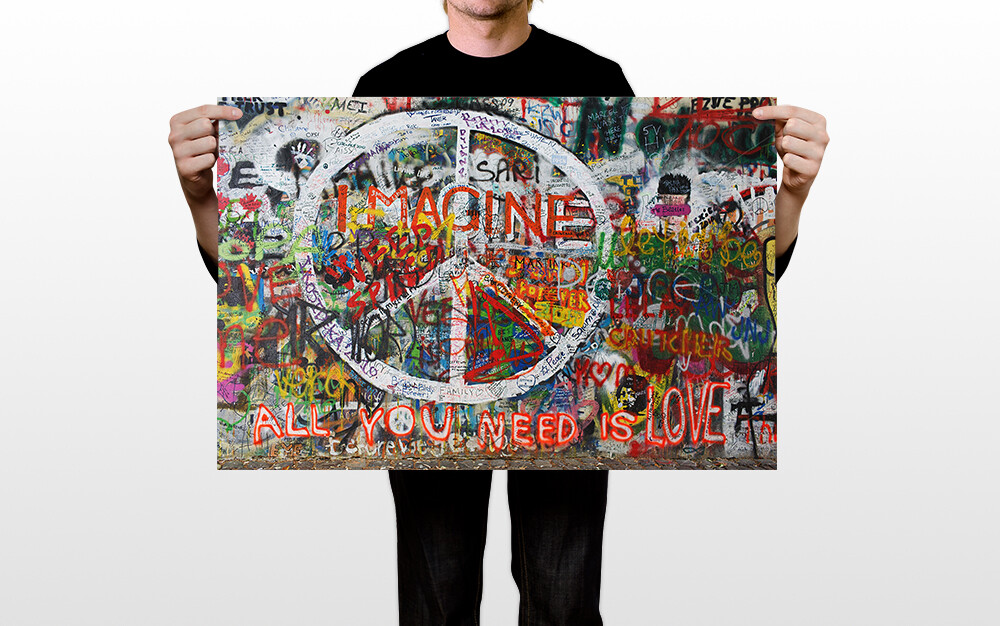 Hippie Style World Peace Graffiti Banksy Art Wall Indoor Room