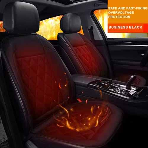Car Heated Seat Cover Cushion-Universal Warmer Pad 1/2 Pack 12V warming Black - Picture 15 of 19