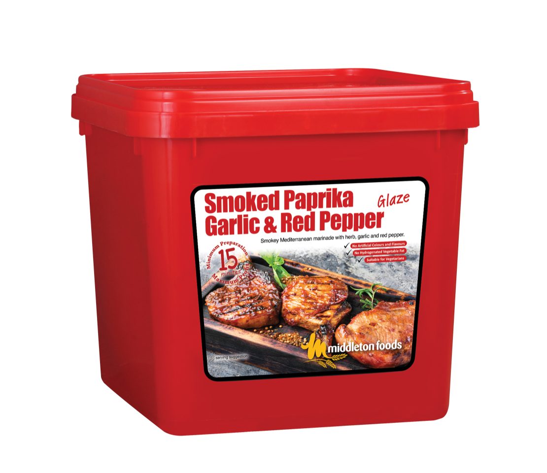 Middleton Foods SMOKED PAPRIKA Meat Glaze Marinade Seasoning Mix 2.5kg Red Tub