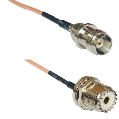 RG316 TNC FEMALE to UHF Female BULKHEAD RF Cable Rapid-SHIP LOT