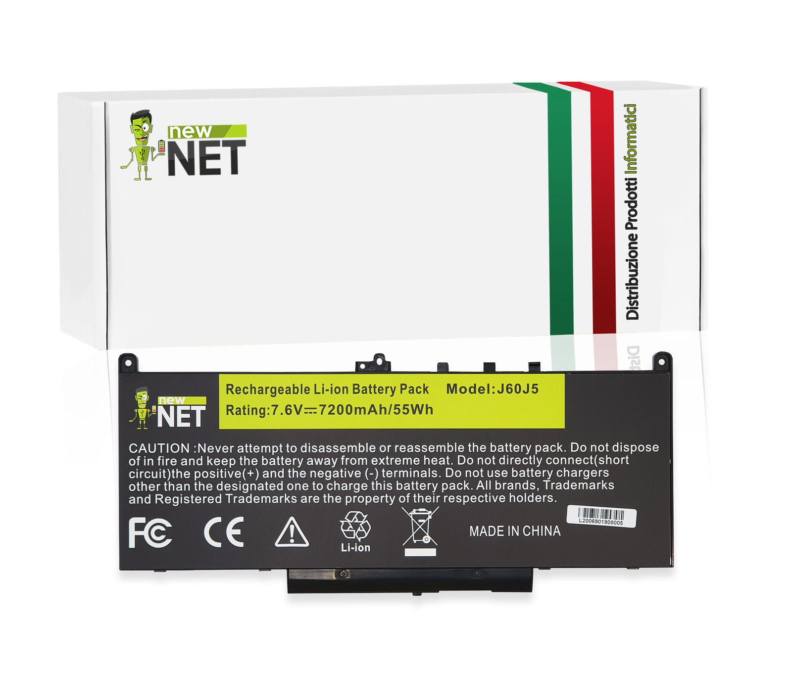 Batteria Dell J60J5 Compatibile NJJ2H MC34Y R1V85 | 55Wh 7200mAh
