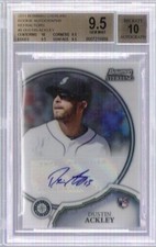 2011 BOWMAN STERLING ROOKIE AUTO REFRACTOR DUSTIN ACKLEY MARINERS 35/199 BGS 9.5
