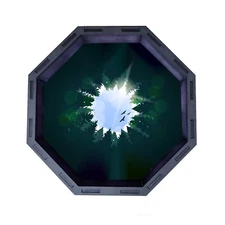 Forest Clearing Octagon Wooden Dice Tray, Rolling Tray, D&D Tabletop Board Games