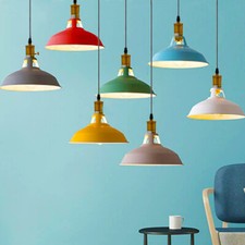 Modern Vintage Industriell Retro Dachboden Decke Farb Lampenschirm Pendant Licht