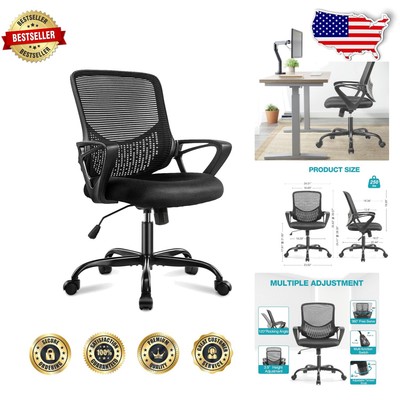Stylish Rolling Office Chair with Adjustable Height & Durable Powder Coating