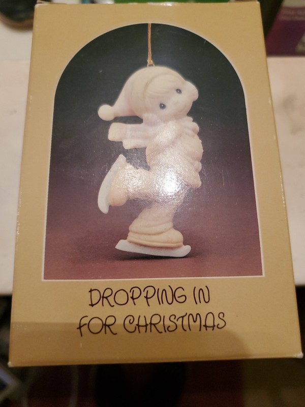 Precious Moments 1982 DROPPING IN FOR CHRISTMAS Ornament Keepsake ICE SKATING