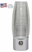 Security Night Light Auto On Off Sensor AC Plug In Clear Shade