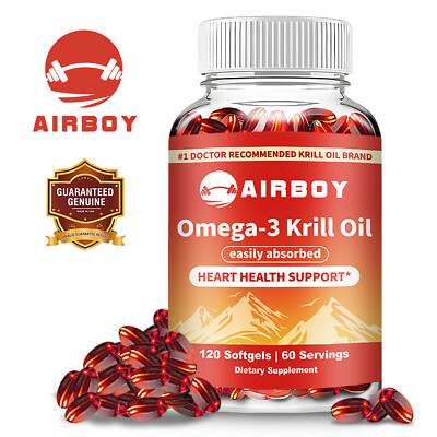 Omega-3 Krill Oil 350mg - Heart Health - EPA, DHA, Astaxanthin & Phospholipids