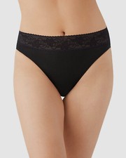 19 Wacoal Women's Black Comfort Touch High Cut Brief Panty Size S