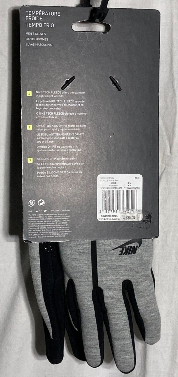 tech fleece gloves grey