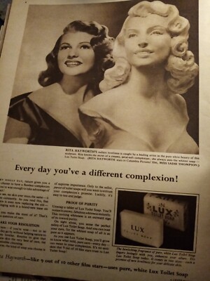 B4g Ephemera 1954 Werbung Lux Seife Rita Hayworth 