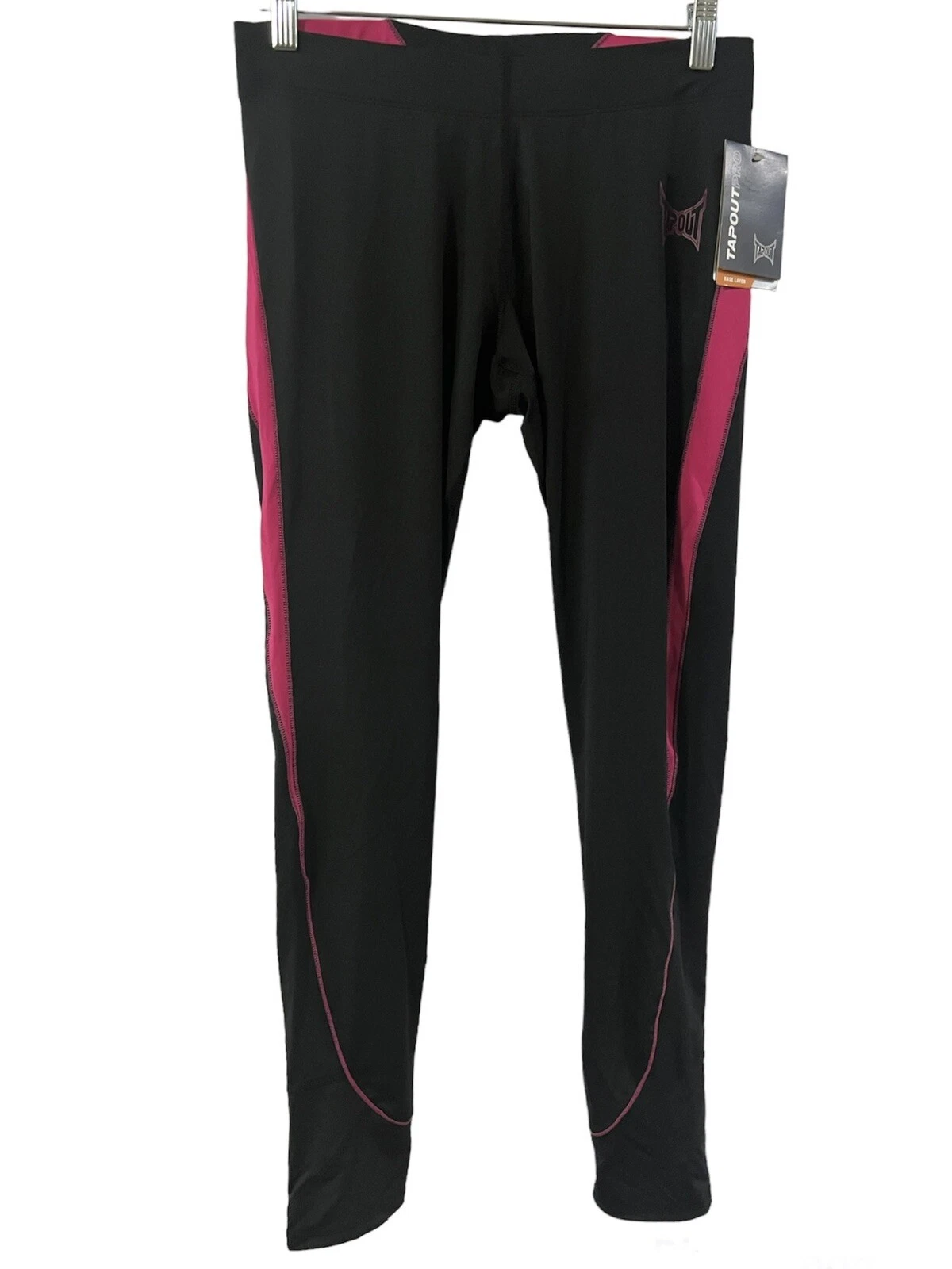 Tapout Pro Leggings Black Work Out Leggings Base Layer Qwick Dri Size M