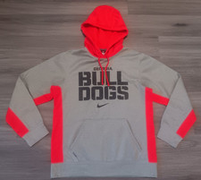 Nike Red Gray Dri-Fit Georgia Bulldogs Football Pull Over Hoodie Size Medium