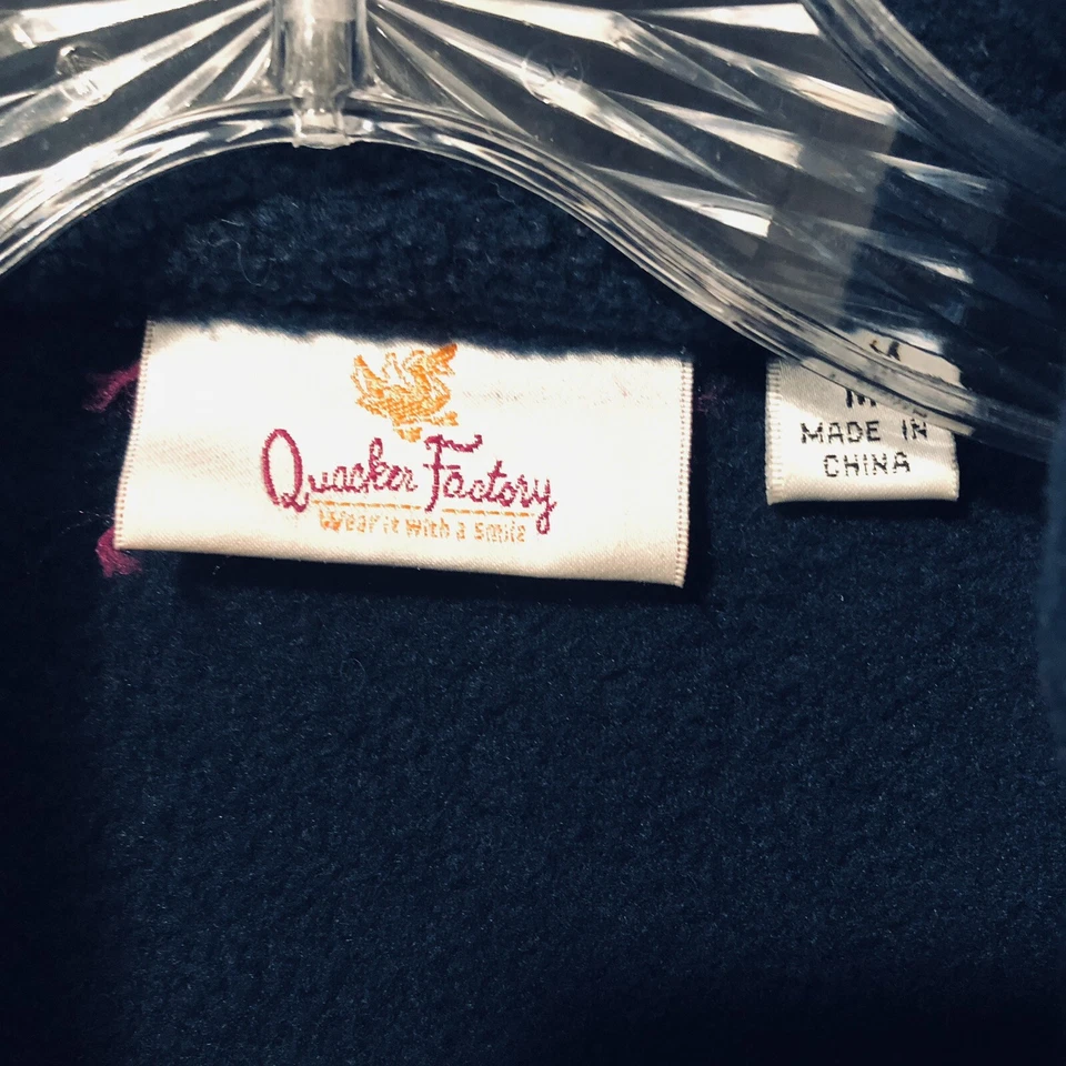 Quacker Factory Full Zip Jeweled Sweater Womens Size M Medium Navy Blue - Image 3 of 4