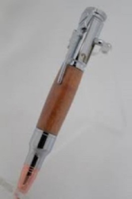 Chrome, Mini 30 Caliber Bolt Action Bullet Pen Woodturning Kit