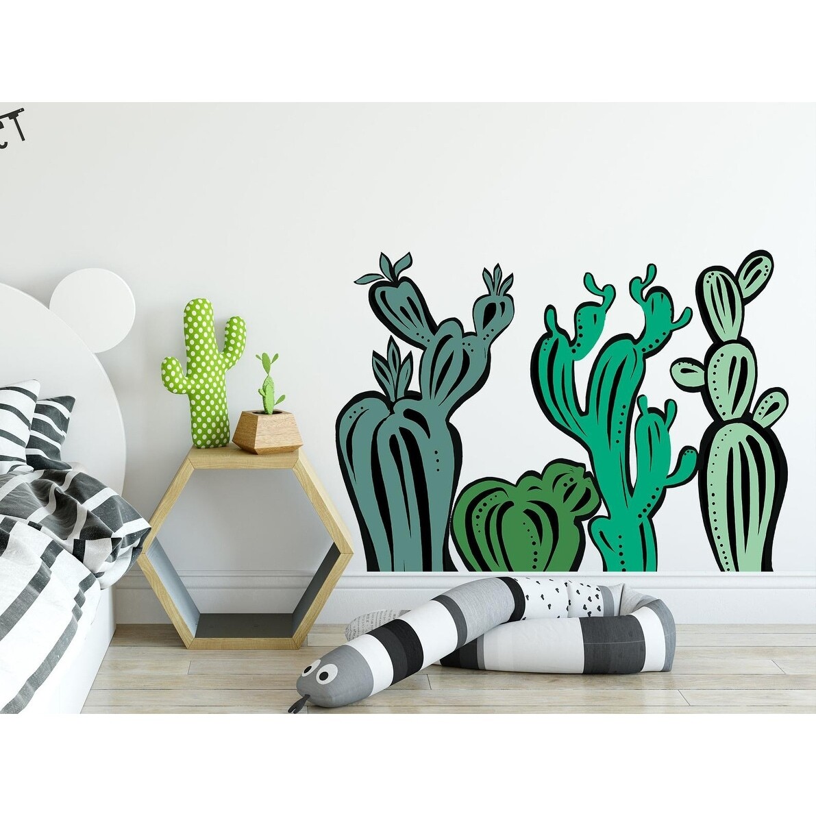 Eco Friendly Handdrawn Style Cactus Wall Decal Kids