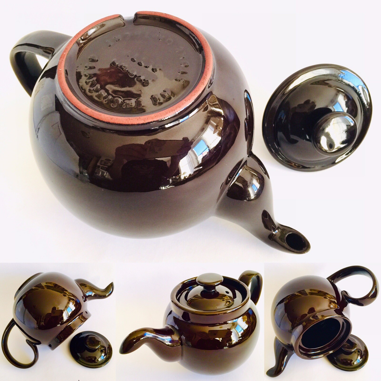 New Ian McIntyre Re Engineered “Brown Betty” Treacle Glazed Teapot (4
