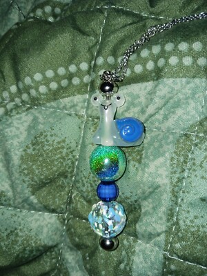 Handmade Necklace. Featured A Snail Bead As Well As Other Beads