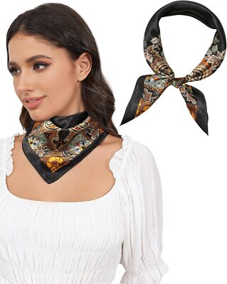 AWAYTR 23” Satin Bandanas for Women Head Scarf Like Silk Hair