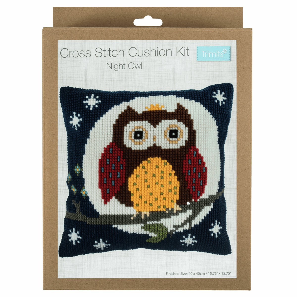 Trimits Cross Stitch Cushion Kit 40x40cm - Night Owl