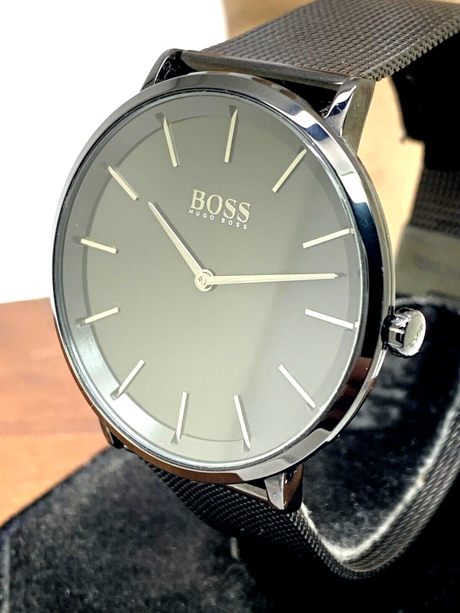 Orologio BOSS Uomo SKYLINER - Quarzo, Cassa 40mm, Quadrante Nero, Bracciale In Acciaio Maglia Nera - 1513826